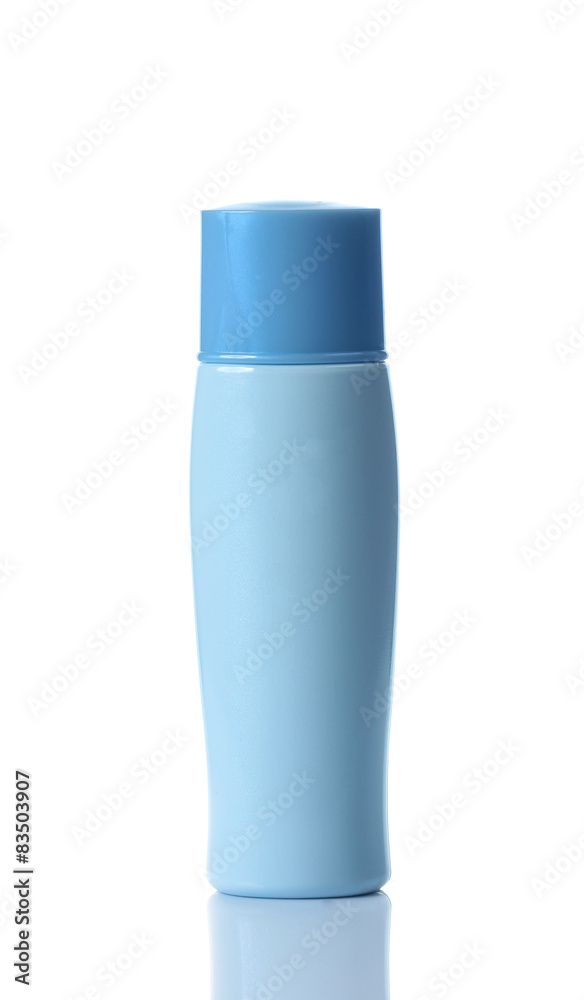 plastic bottles of body care and beauty products on white plastic bottles of body care and beauty products on white