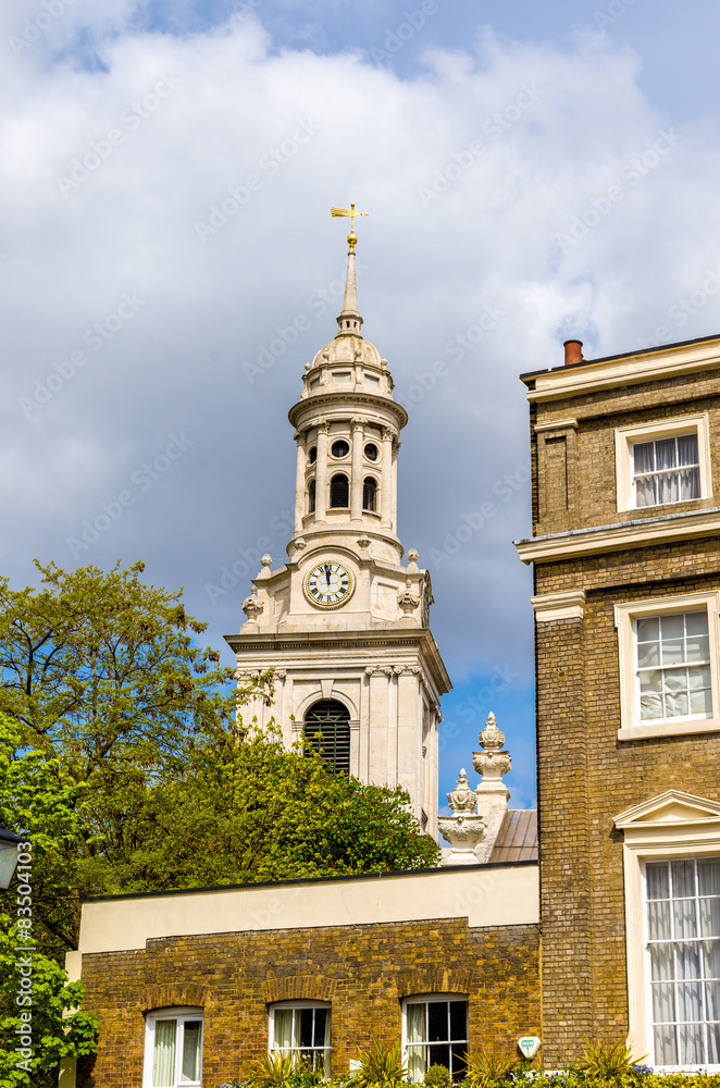 View of St Alfege Church in Greenwich, London