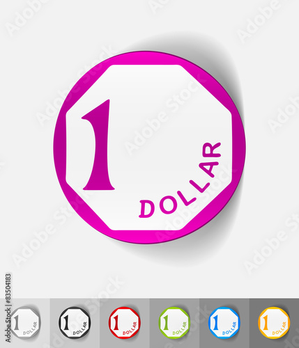 realistic design element. one singaporean dollar