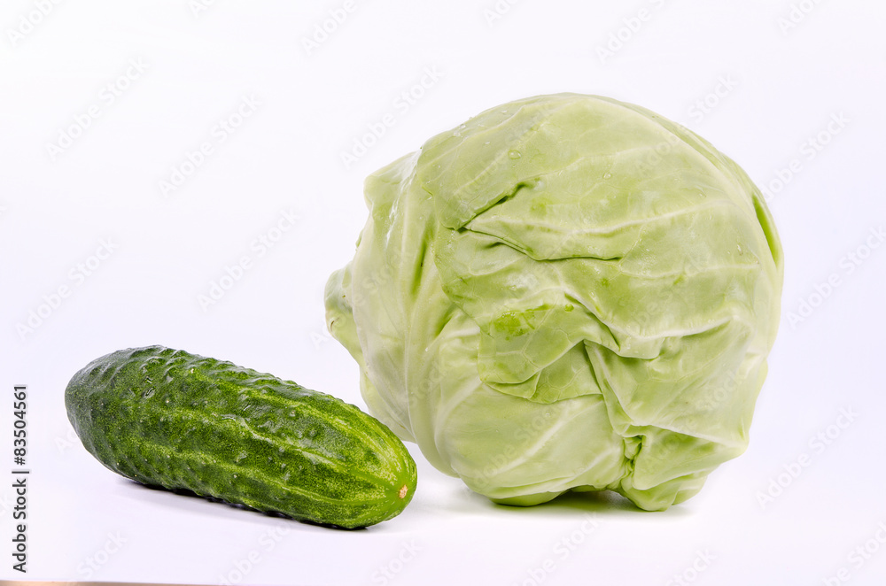 Obraz premium cabbage and cucumber
