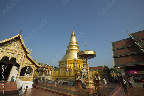 Wat Phra That Hariphunchai in Lamphun, Thailand. 