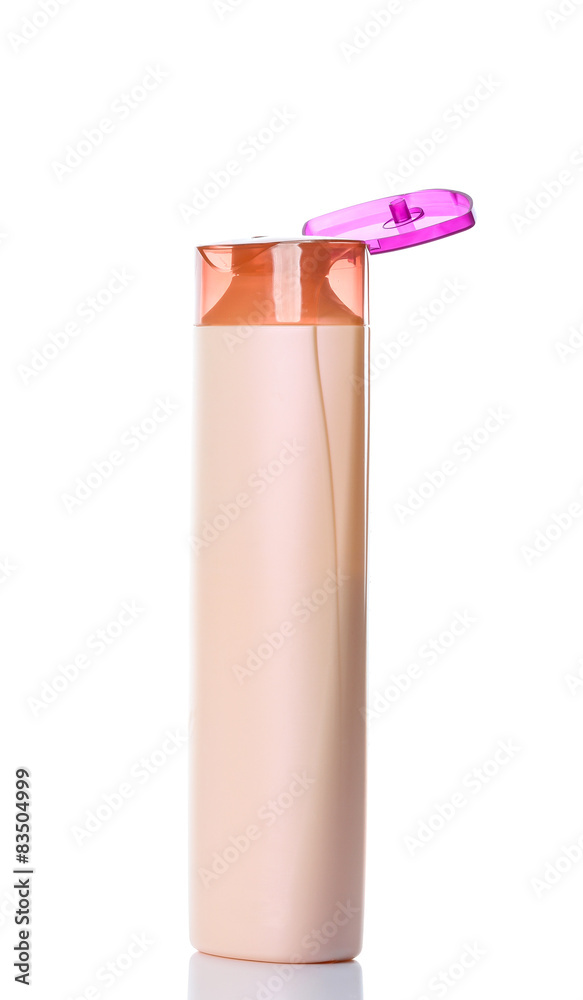 plastic bottles of body care and beauty products on white plastic bottles of body care and beauty products on white