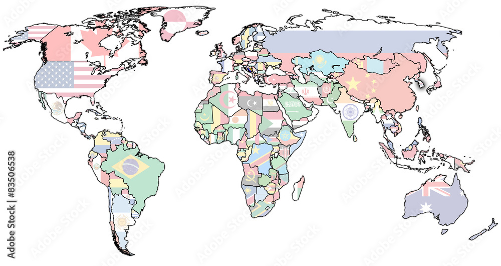 Obraz premium bosnia and herzegovina territory on world map