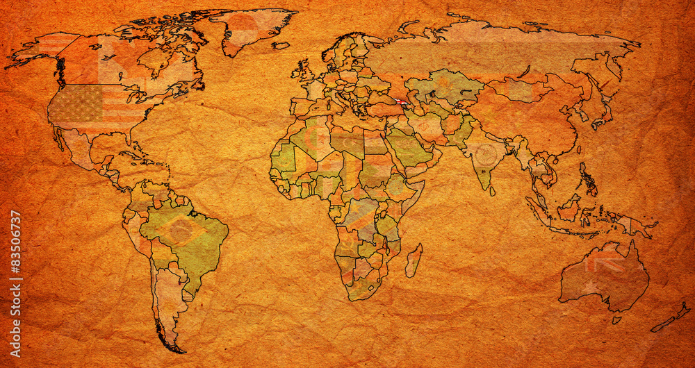 Naklejka premium georgia territory on world map