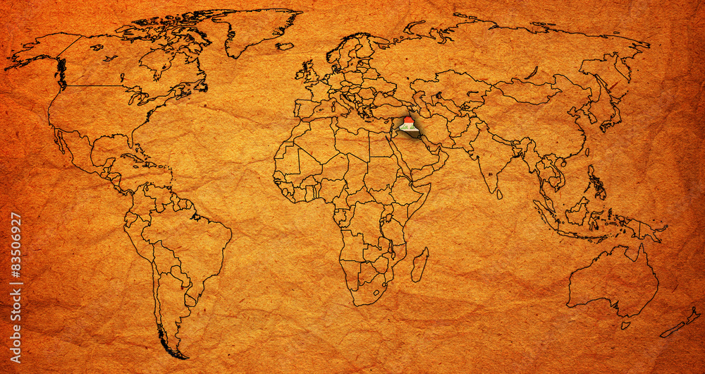 Fototapeta premium iraq territory on world map