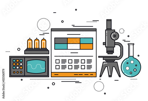 Electrical science research line style illustration