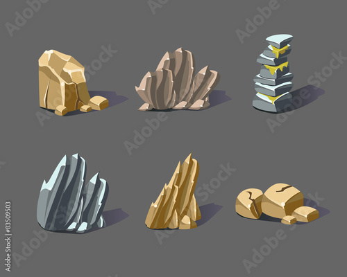 Cartoon Vector Stones and Minerals