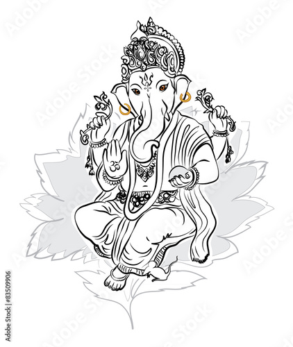 Lord Ganesha drawing vector