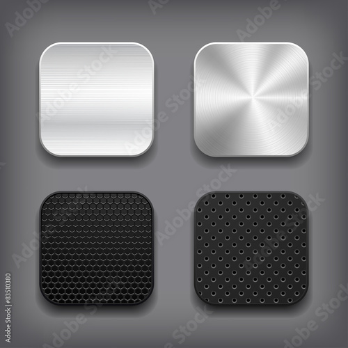 Apps metal icon set.
