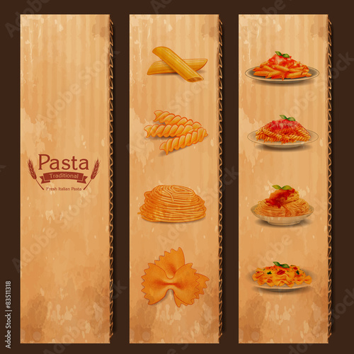 menu pasta retro style