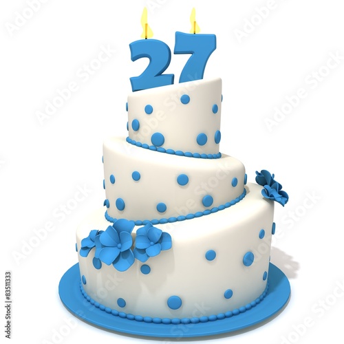 Birthday cake with number twenty seven