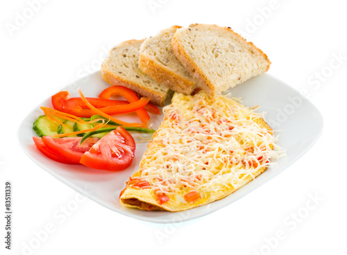 Cheese omlette with ham