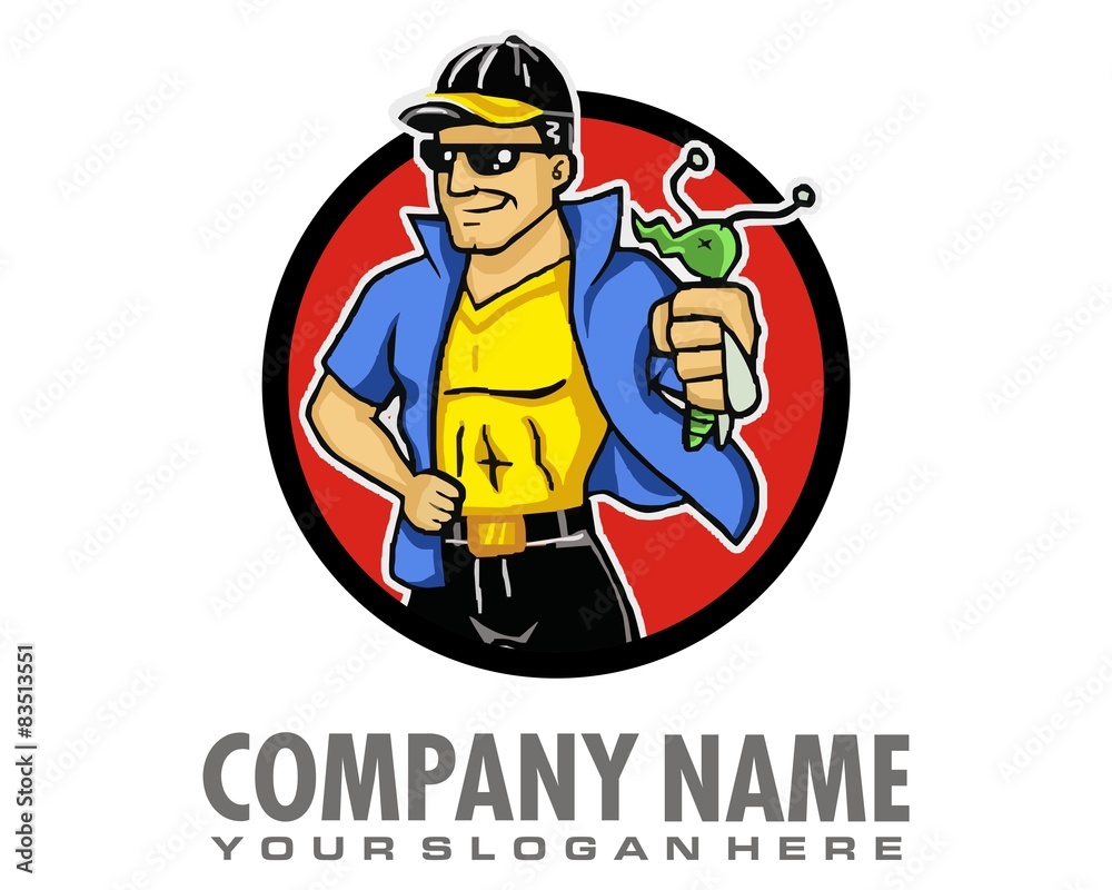 pesticides man character logo image vector