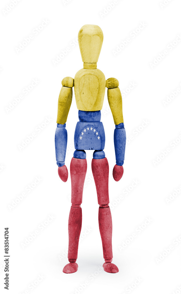 Wood figure mannequin with flag bodypaint - Venezuela Wood figure mannequin with flag bodypaint - Venezuela
