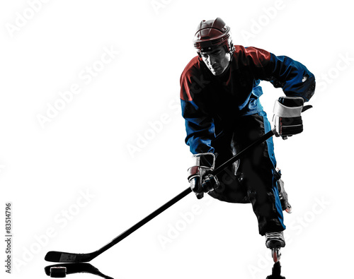 hockey man player silhouette photo