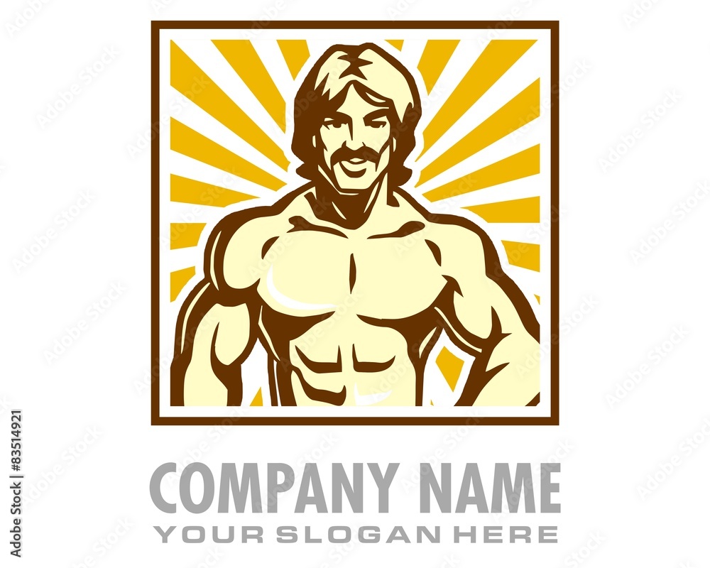 muscular man character image vector