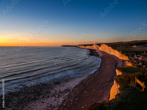 Sunset over Seven Sisters Country Park, Eastbourne