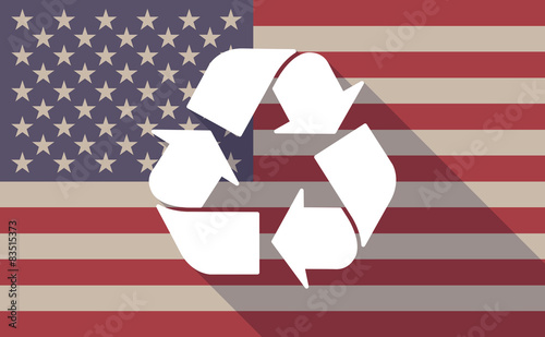 USA flag icon with a recycle sign