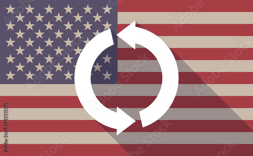 USA flag icon with a recycle sign