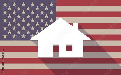 USA flag icon with a house