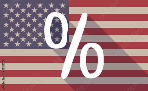USA flag icon with a percentage sign