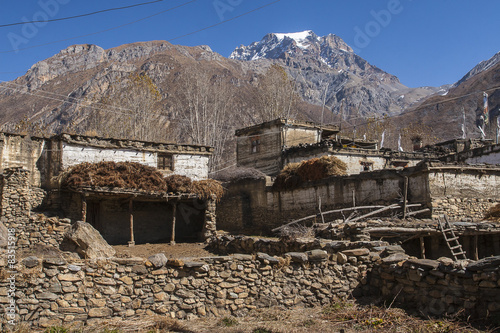 view of the village Purang around Muktinath photo