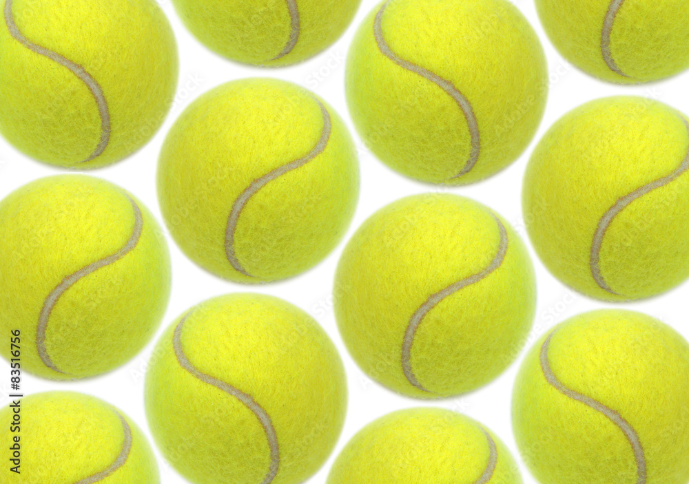 Tennis balls on white background