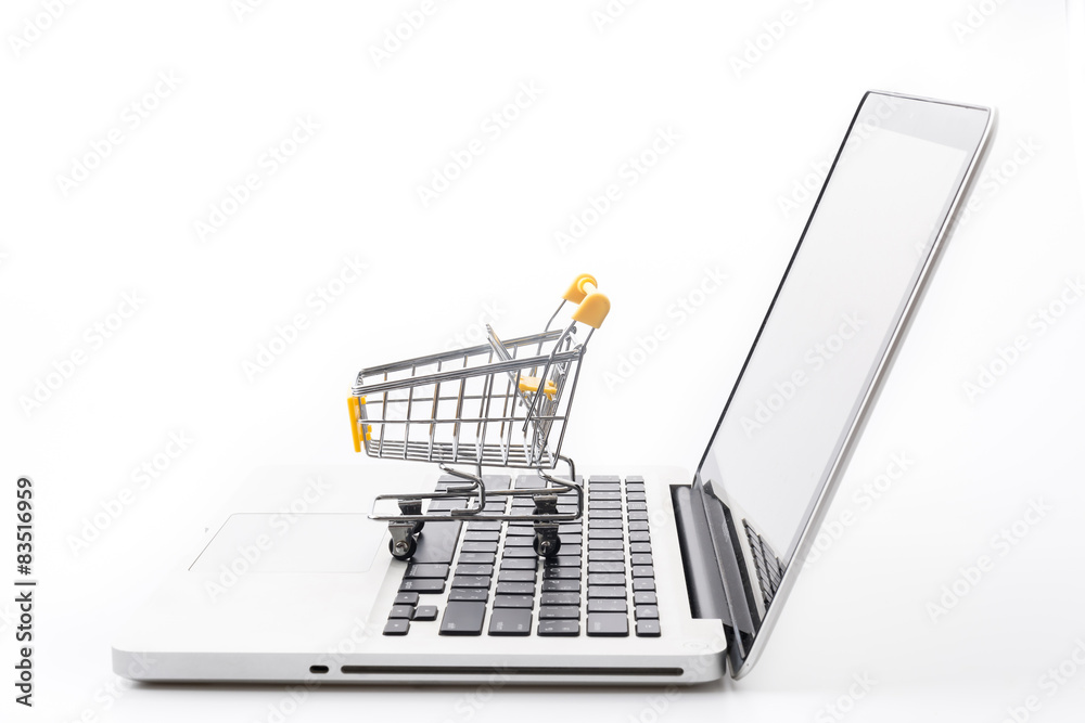 online shopping concept isolated on white background