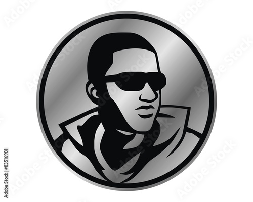 man with dark glasses character image vector