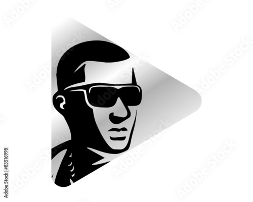 man with dark glasses character image vector