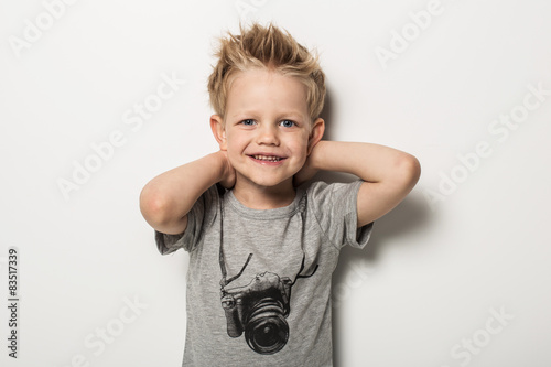 Portrait of cute little boy posing  
