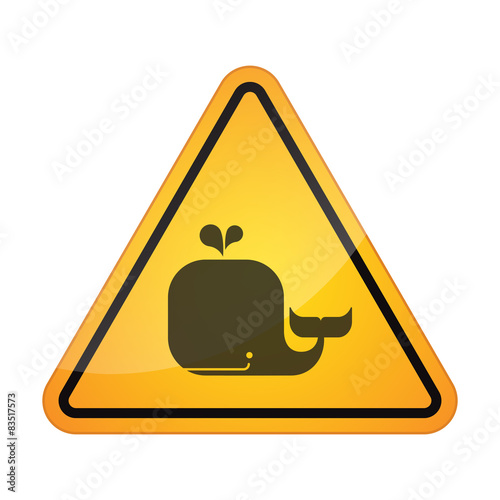 Danger signal icon with a whale