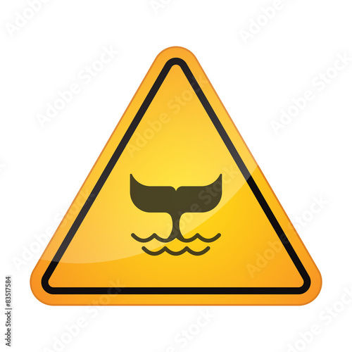 Danger signal icon with a whale tail