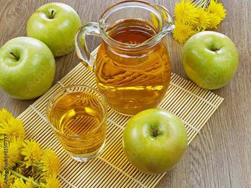 Apple juice in a bottle