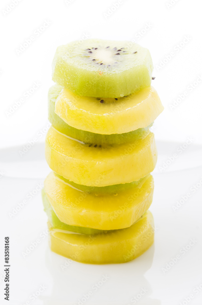 Kiwi and Golden Kiwi fruit isolated on white background Kiwi and Golden Kiwi fruit isolated on white background