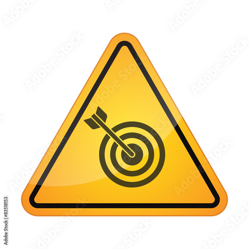 Danger signal icon with a dart board