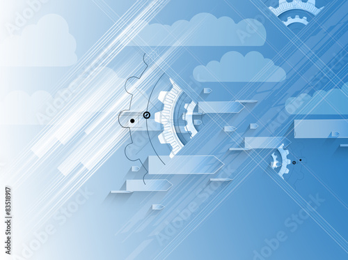 Integration technology with nature, sky. Best ideas for Business