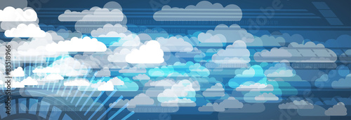 Integration technology with nature, sky. Best ideas for Business