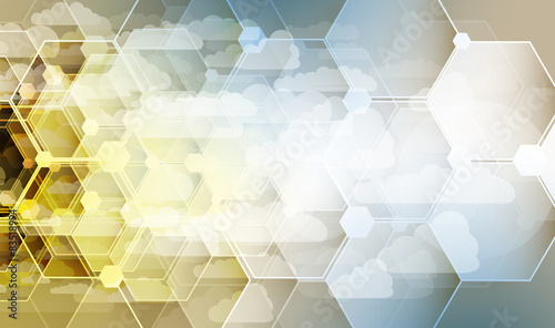 Integration technology with nature, sky. Best ideas for Business