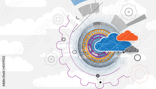 Integration technology with nature, sky. Best ideas for Business