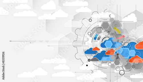 Integration technology with nature, sky. Best ideas for Business