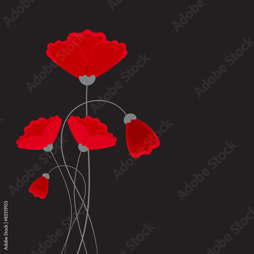 Fototapeta Naklejka Na Ścianę i Meble -  Abstract nature background. Red poppy flowers.