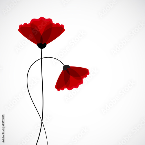 Fototapeta Naklejka Na Ścianę i Meble -  Abstract nature background. Red poppy flowers.