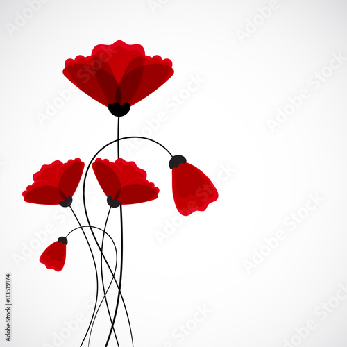 Fototapeta Naklejka Na Ścianę i Meble -  Abstract nature background. Red poppy flowers.