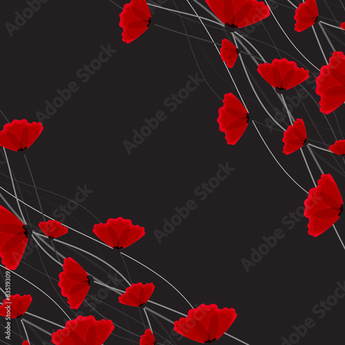 Fototapeta Naklejka Na Ścianę i Meble -  Abstract nature background. Red poppy flowers.