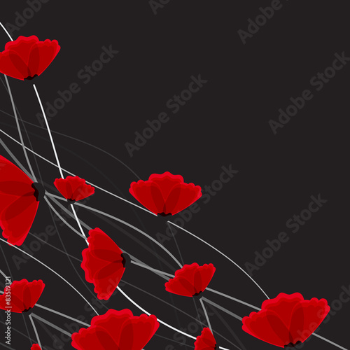 Fototapeta Naklejka Na Ścianę i Meble -  Abstract nature background. Red poppy flowers.