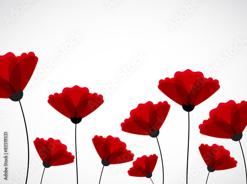 Fototapeta Naklejka Na Ścianę i Meble -  Abstract nature background. Red poppy flowers.