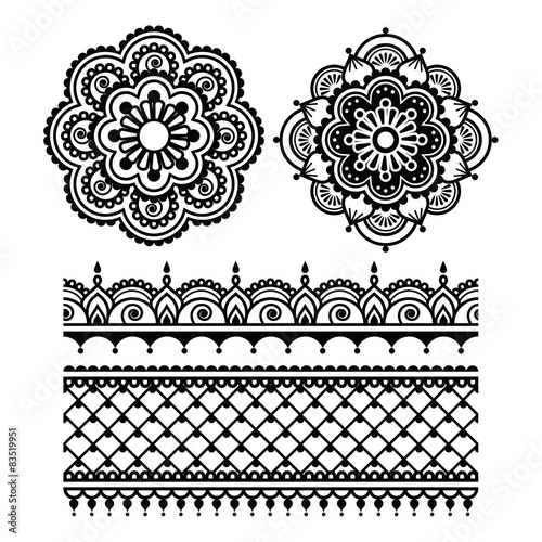 Mehndi, Indian Henna tattoo seamless pattern
 