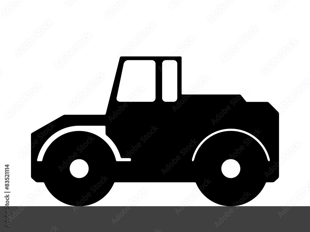 Silhouette steamroller on a white background. Silhouette steamroller on a white background.