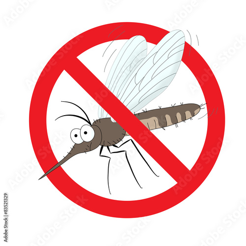 the mosquitoes stop sign - vector image of funny mosquito